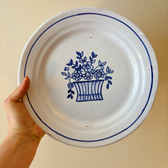 70’s Flower Pot Wall Plate from Portugal