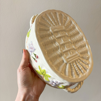 Italian Fruit Embossed Ceramic Basket