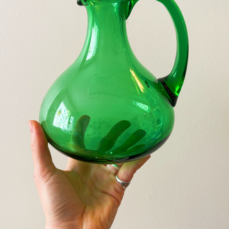 1960’s Emerald Green Glass Liquor Set 