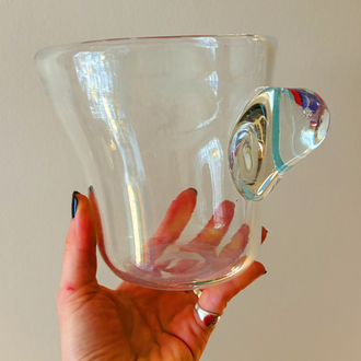 2005 Art Glass Handmade Funky Ice Bucket 