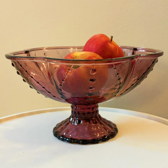 Purple Glass Pedestal Bowl