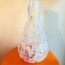 White Hand Blown Glass Vase with Colorful Dots