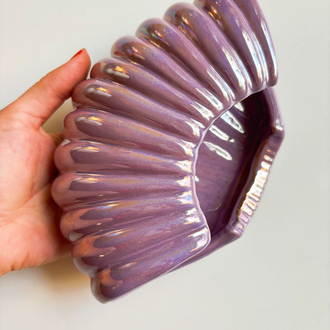 80’s Iridescent Purple Seashell Ashtray