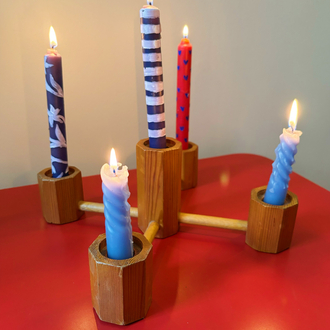 50’s Wooden Candelabra