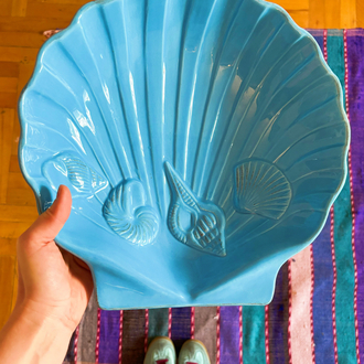Blue Seashell Ceramic Bowl
