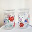80's French Floral Glass Jars 