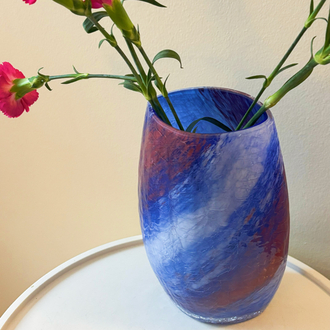 Electric Blue Handmade Glass Vase