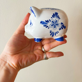 Hand Painted Dutch Ceramic Coin Bank