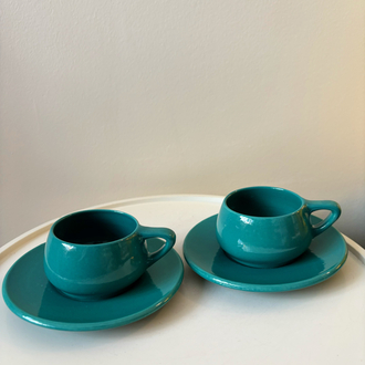 80’s Petrol Green Eczacıbaşı Ceramic Espresso Cups