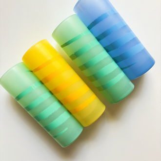 80’s Spiral Colorful Cocktail Glasses