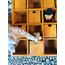 60’s Pine Wood Shelf with Drawers 