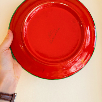 70’s German Tomato Red Ceramic Plates