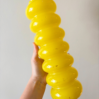 90’s Ikea Yellow Bubble Glass Vase 