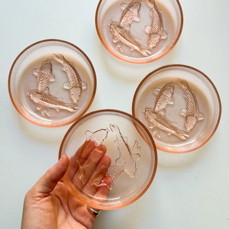80’s Pink Koi Fish Embossed Mini Plates