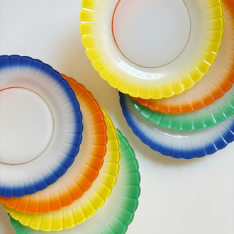 80’s French Duralex Colorful Daisy Plates