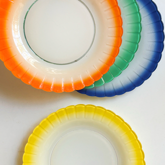 80’s French Duralex Colorful Daisy Plates
