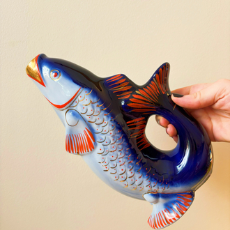 70’s Russian Fish Shaped Porcelain Liquor Set