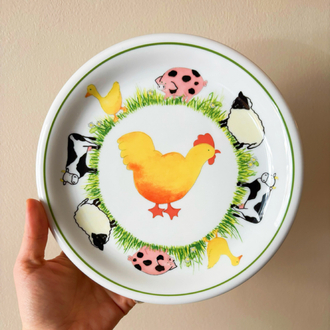 German Farm Animals Wall Plate