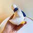 Bisque Porcelain Duck Sculpture with Ribbon