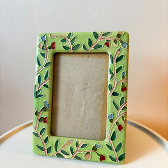 Floral Green Ceramic Photoframe