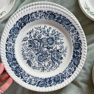 70’s Bleu Blanc Rustic Plates 