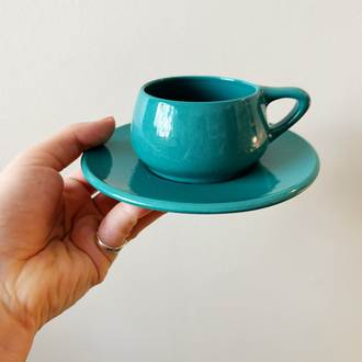 80’s Petrol Green Eczacıbaşı Ceramic Espresso Cups