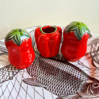 70’s German Red Pepper Salt and Pepper Shakers