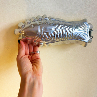 80’s Aluminum Fish Tin Cake Mold Wall Decor 