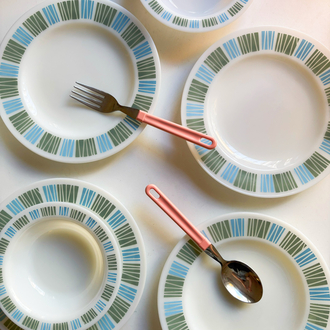60’s English Opaline Matchmaker Plates