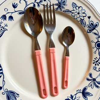 80’s Bubblegum Pink Cutlery Set 