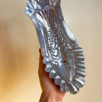 80’s Aluminum Fish Tin Cake Mold Wall Decor 