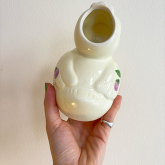 Handpainted Floral Duck Vase 