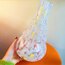 White Hand Blown Glass Vase with Colorful Dots