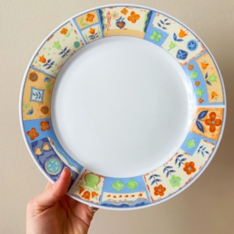 90's Floral Porcelain Plate Set 