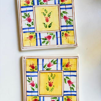 Hand Painted Ceramic Trivet