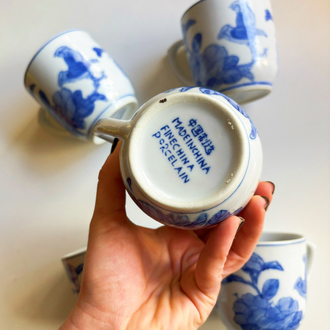 80’s Hand Painted Porcelain Mugs from China