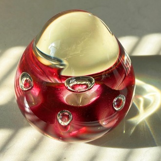 Italian Handmade Murano Glass Pink Paperweight