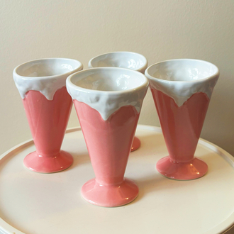Pink Ice Cream Dessert Cups