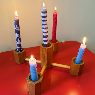 50’s Wooden Candelabra