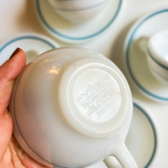 80’s American Corning Pyrex Opaline Teacups
