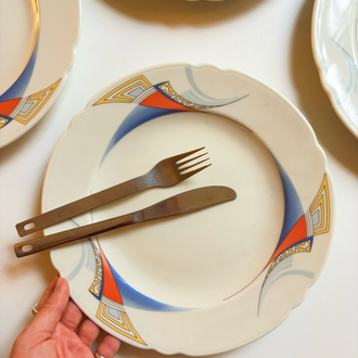 80’s German Bavarian Porcelain Art-Deco Plates