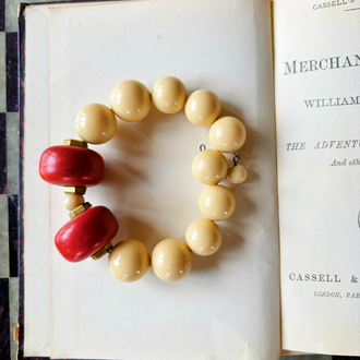 70’s Coral Beaded Bracelet