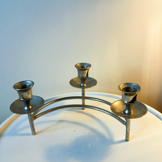 Silver Plated Crescent Moon Candelabra