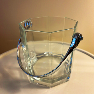 80’s Hexagon Glass Ice Bucket