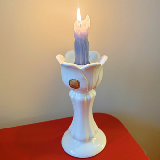 80’s Dutch Delft Porcelain Candleholder 