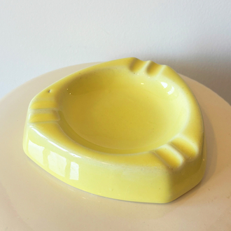 80’s Butter Yellow Ceramic Ashtray 