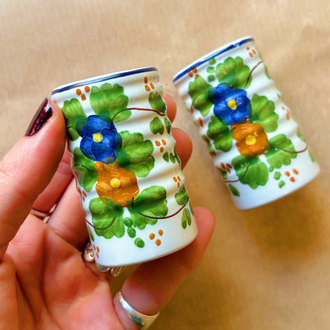 70’s Italian Hand Painted Candleholders 