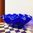 Electric Blue + Metallic Glass Ruffle Bowl 