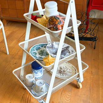 White Metal Utility Cart by Ikea