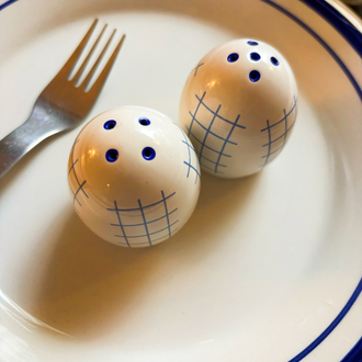 90’s Checkered Salt and Pepper Shakers 